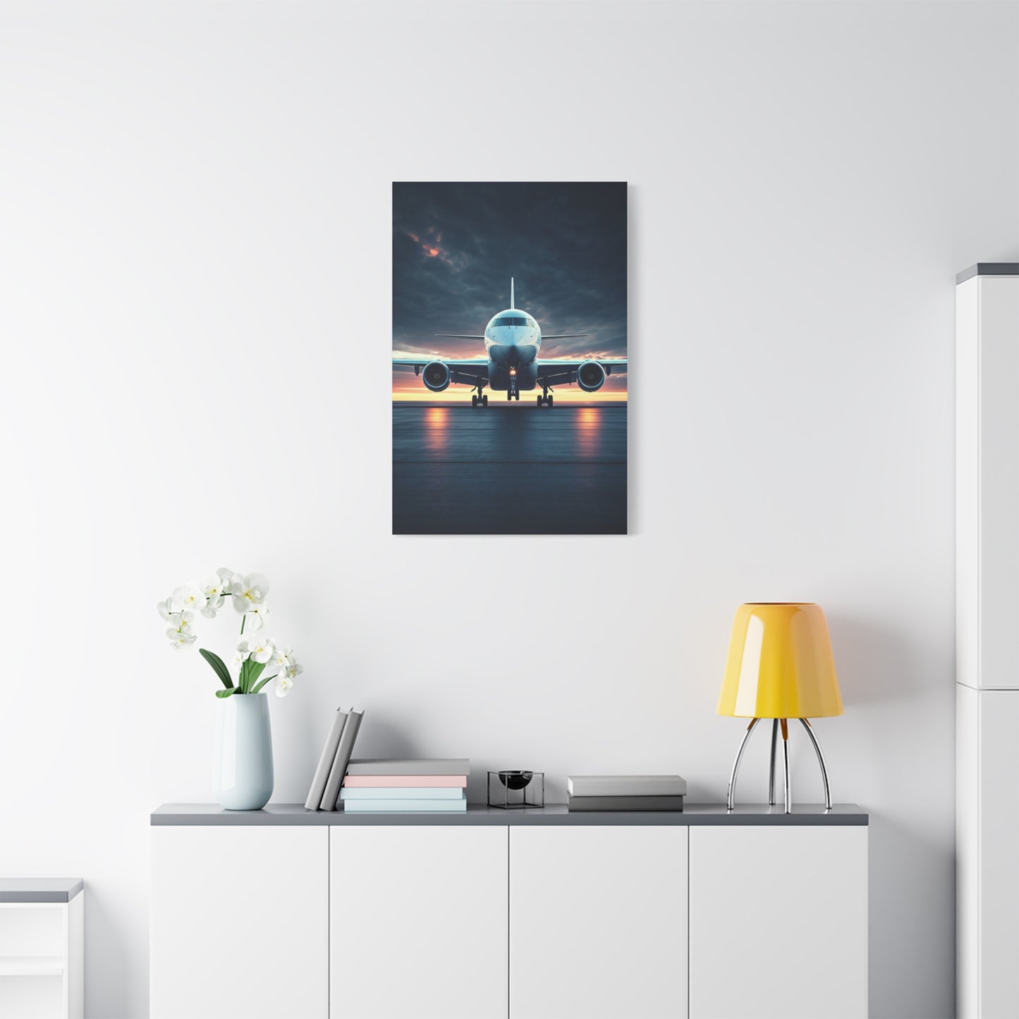 Jet Runway Storm Departure Wall Art & Canvas Prints