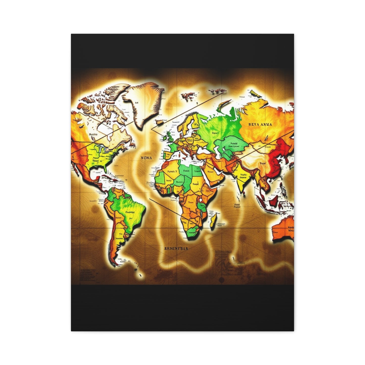 Supreme World Map Art Collection Wall Art & Canvas Print