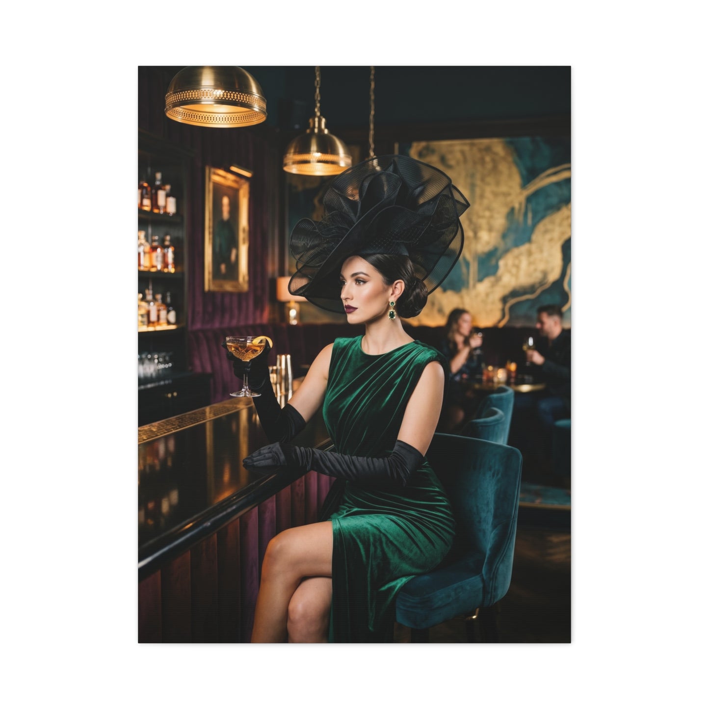 Couture Bar Lounge Woman Portrait Wall Art & Canvas Print