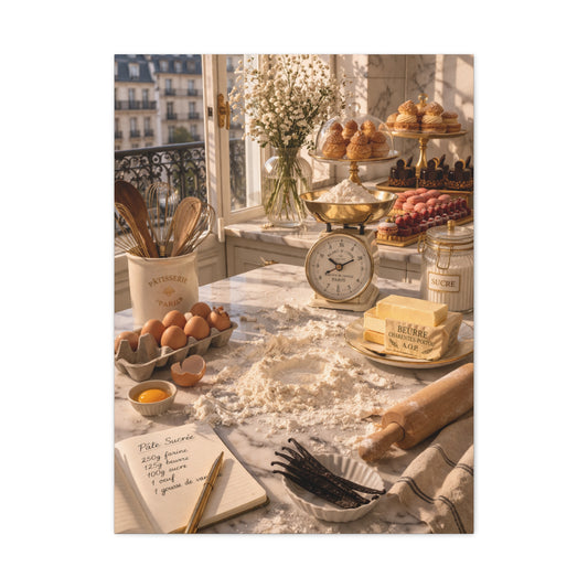Parisian Marble Pastry Station Wall Art & Canvas Print