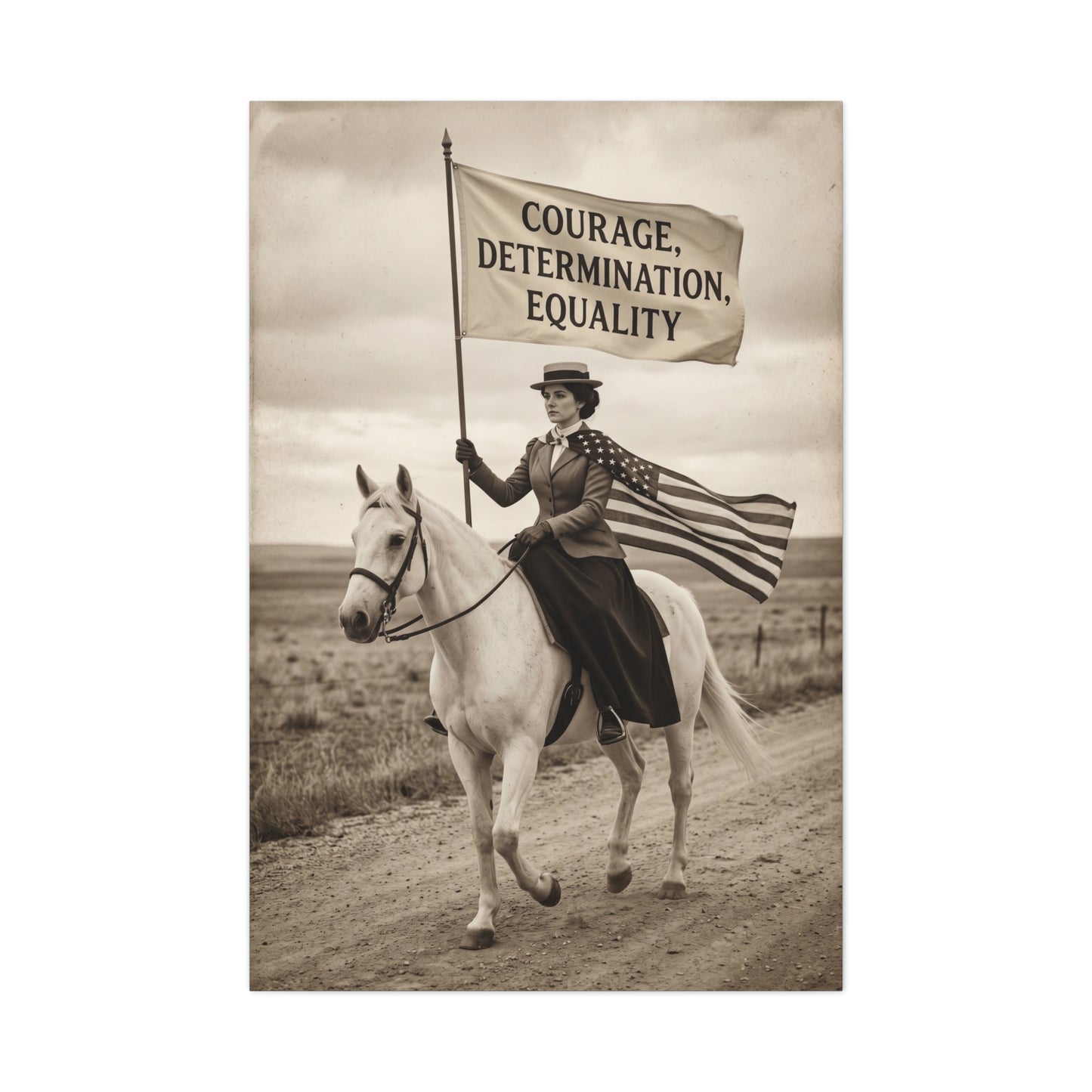 Suffrage Rider Equality Statement Wall Art & Canvas Print