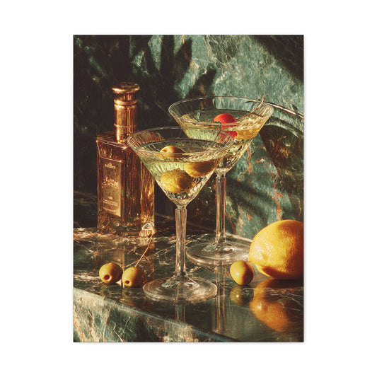 Dirty Martini Cocktail Still Life Wall Art & Canvas Print