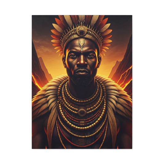 Sunfire Tribal King Portrait Wall Art & Canvas Prints