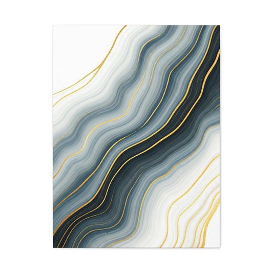 Grey Marble Gold Vein Abstract Wall Art & Canvas Prints