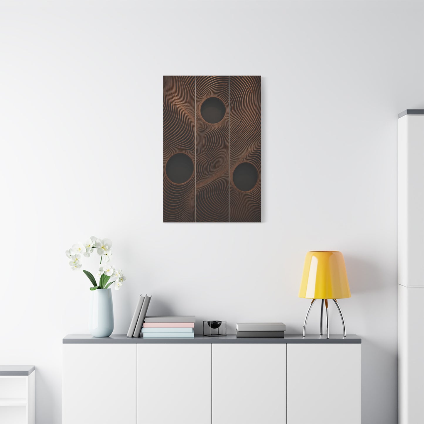 Architectural Wood Wave Panel Geometry Wall Art & Canvas Print