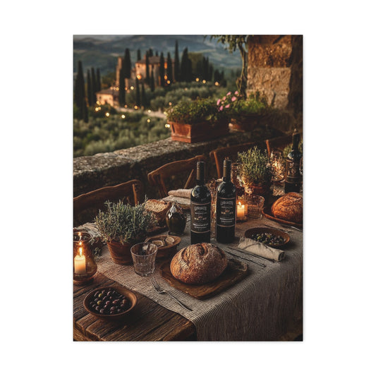 Tuscan Vineyard Dinner Table Wall Art & Canvas Print