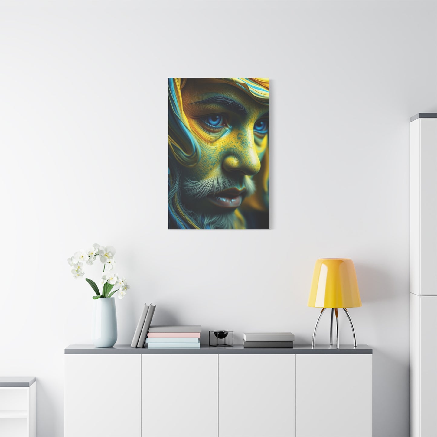 Vision Blue & Yellow Art Art Wall Art & Canvas Print