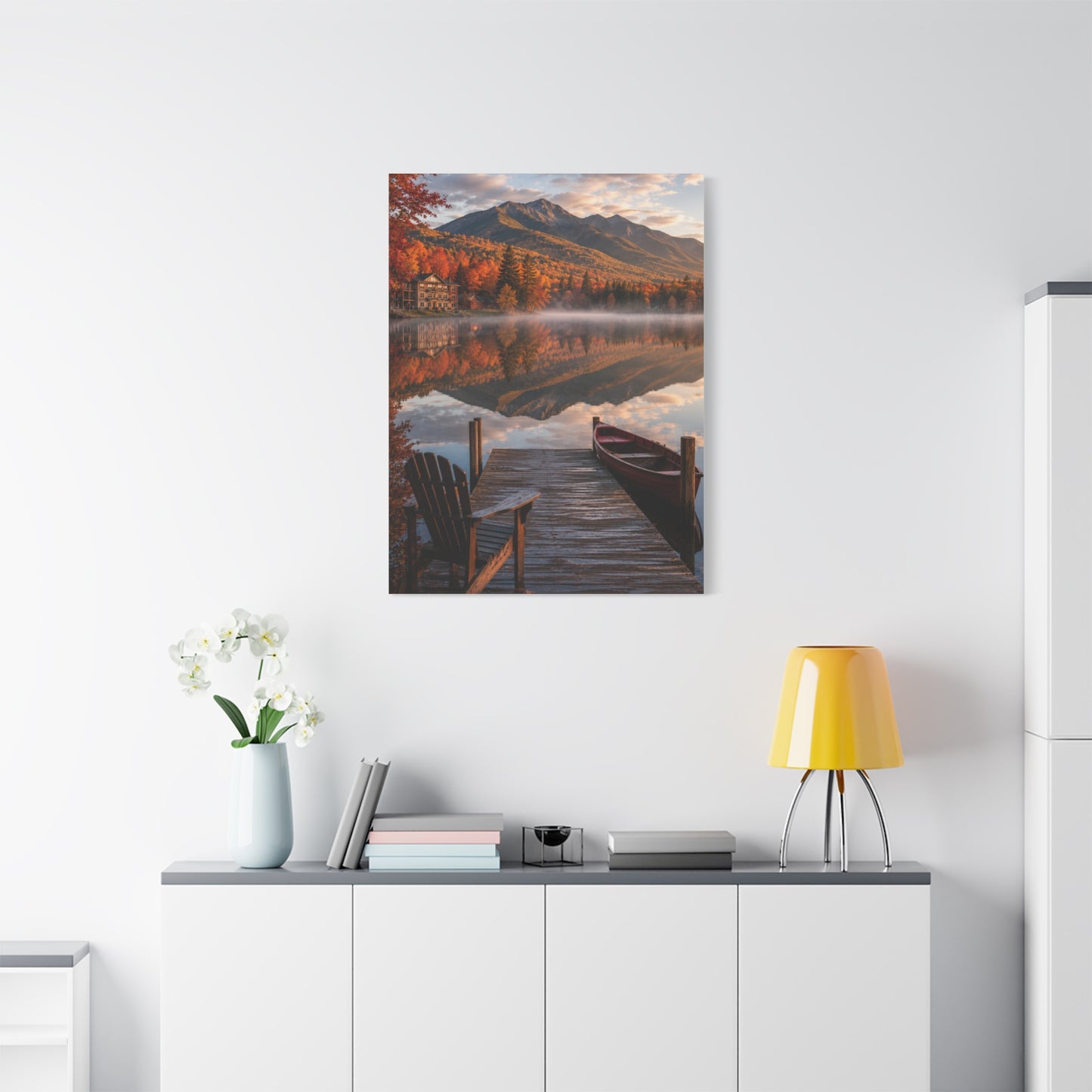 Adirondack Mirror Lake Autumn Wall Art & Canvas Print