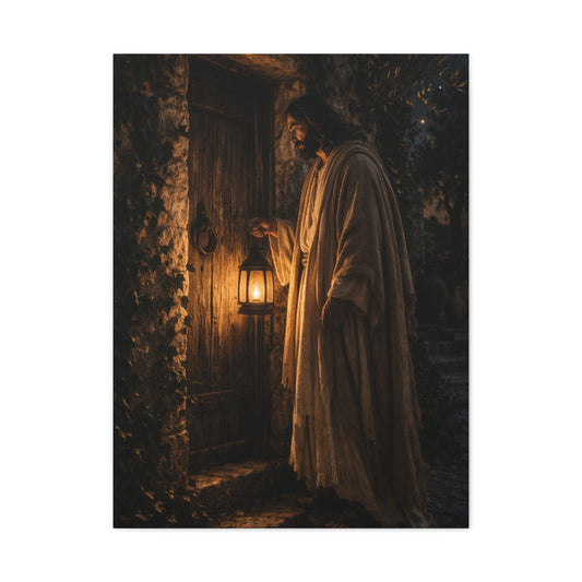Jesus Knocking Candlelight Door Wall Art & Canvas Print