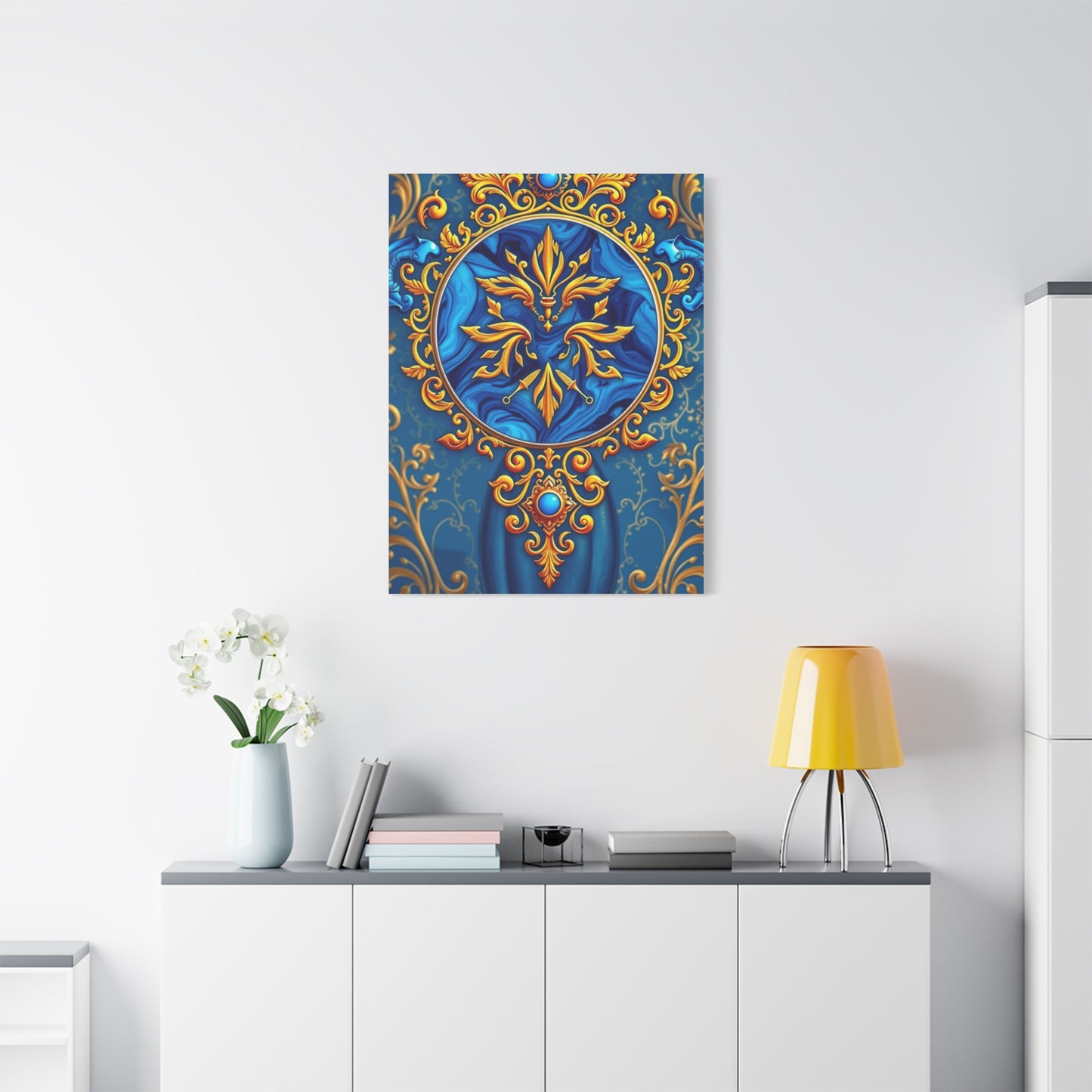 Vision Blue & Gold Art Art Wall Art & Canvas Print