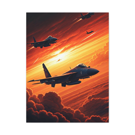 Sunset Squadron Flight Horizon Wall Art & Canvas Prints