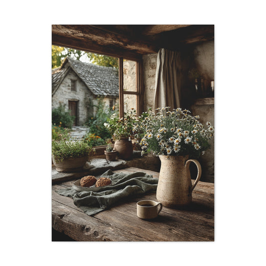 Rustic Farmhouse Window Still Life Wall Art & Canvas Print