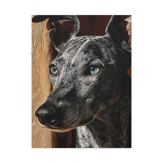 Minimalist Whippet Portrait Wall Art & Canvas Print