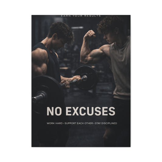 No Excuses Power Training Wall Art & Canvas Print
