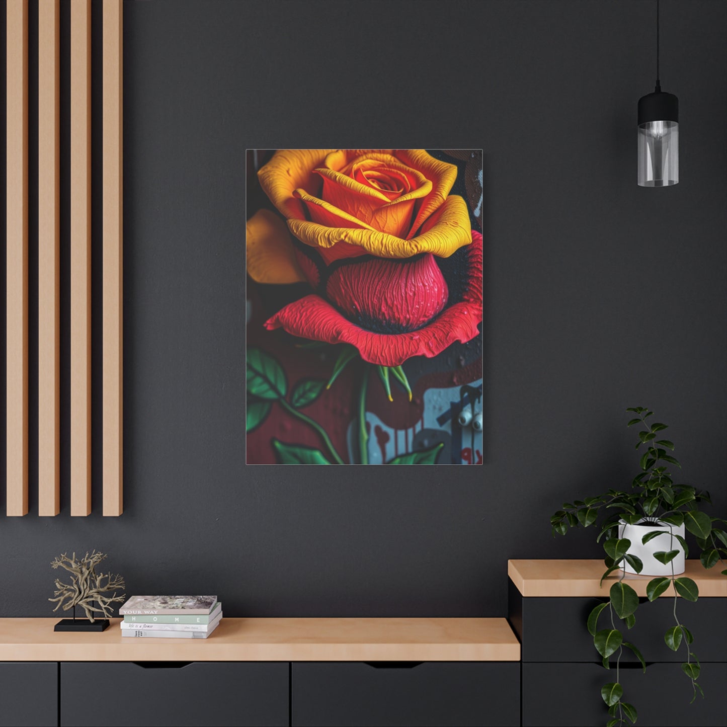 Opulent Petal Graffiti Canvas Wall Art & Canvas Print
