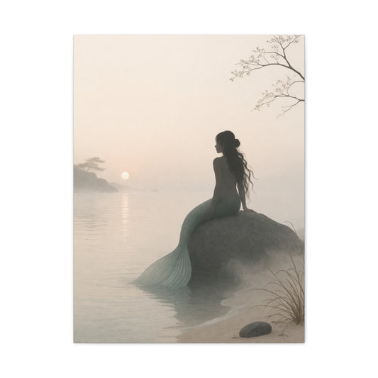 Misty Shore Mermaid Serenity Wall Art & Canvas Print