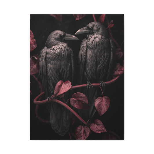 Pair of Ravens Gothic Romance Wall Art & Canvas Print