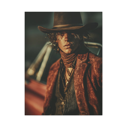 Western Editorial Cowboy Portrait Wall Art & Canvas Print