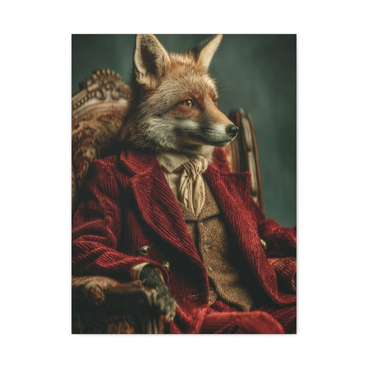 Gentleman Fox Victorian Portrait Wall Art & Canvas Print