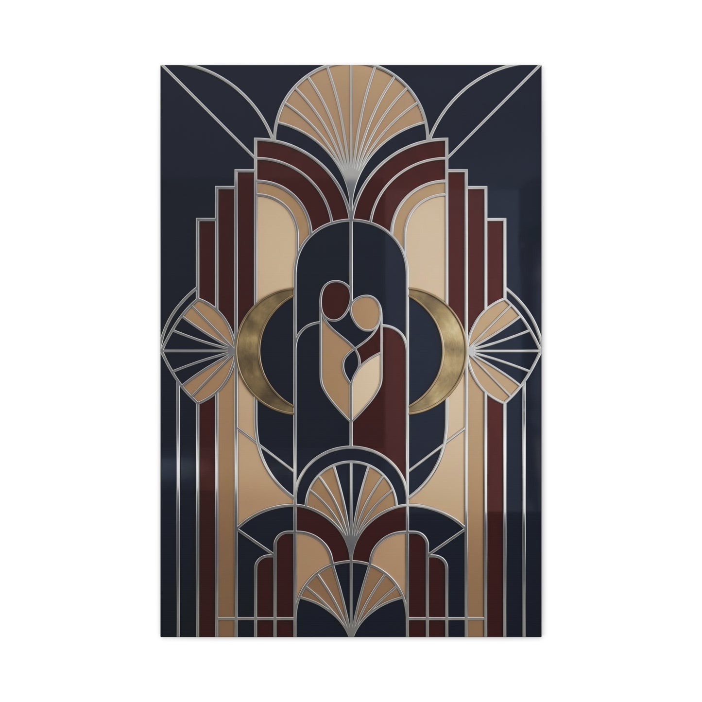 Neo-Deco Geometric Romance Composition Wall Art & Canvas Print