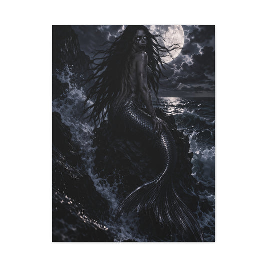 Moonlit Gothic Siren Darkness Wall Art & Canvas Print