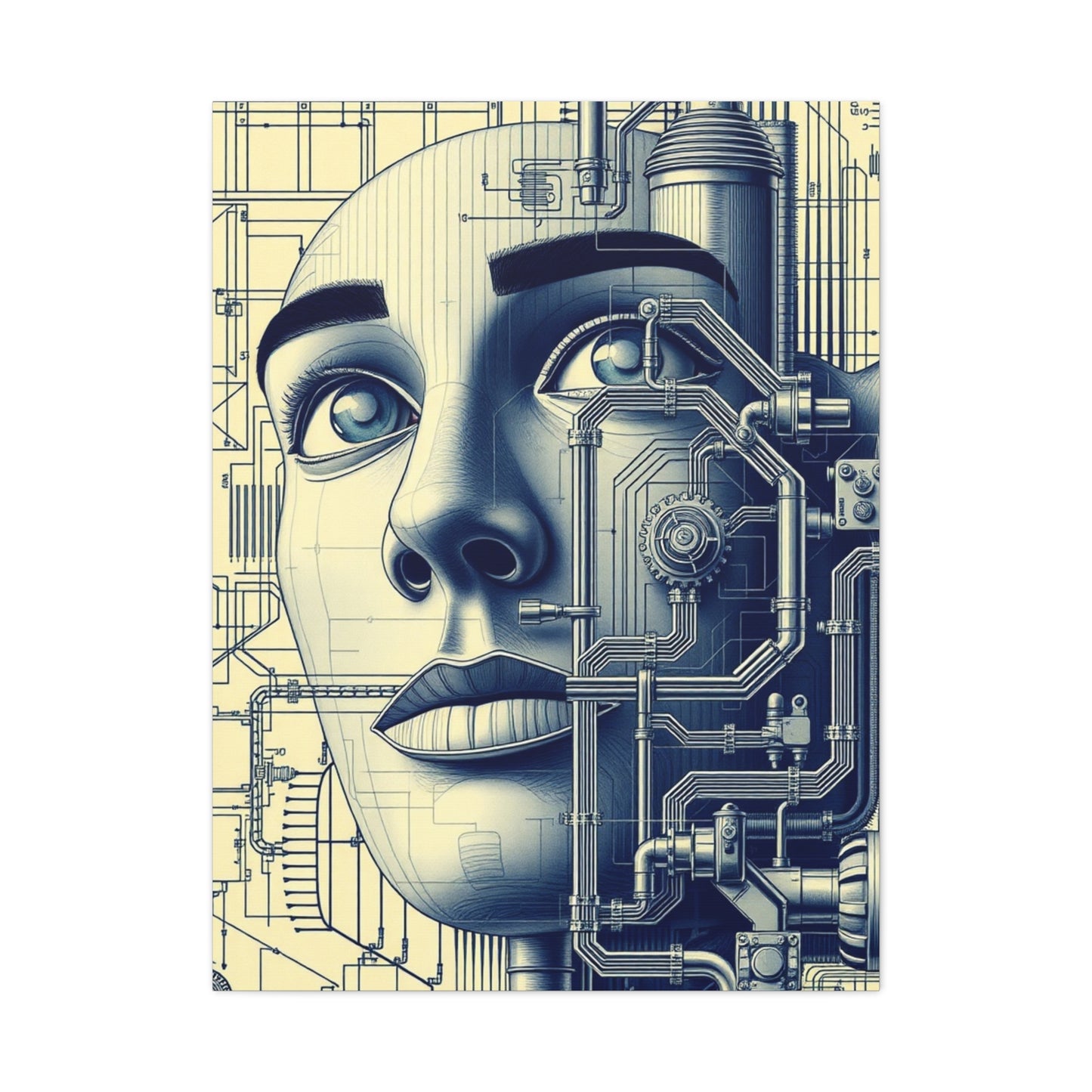 Engineering & Machinery Blueprints Art Luxury Canvas Wall Art & Canvas Print