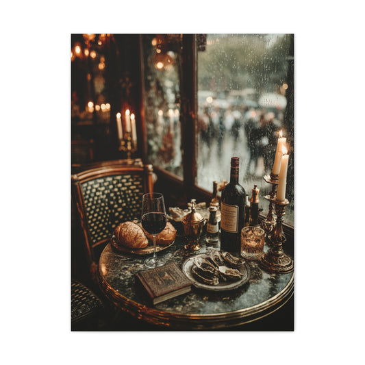 Parisian Bistro Window Table Wall Art & Canvas Print