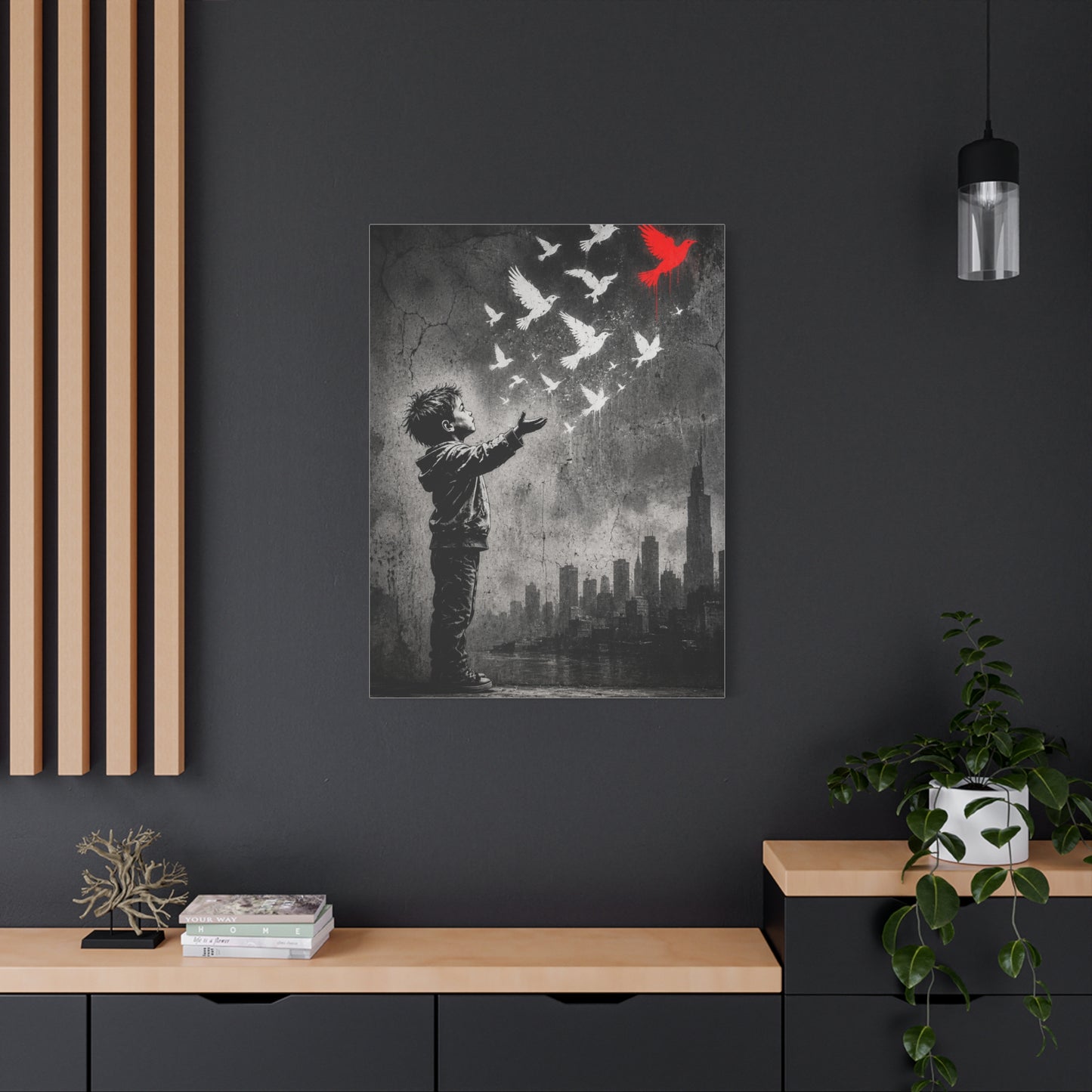 Freedom Birds Urban Stencil Street Wall Art & Canvas Print