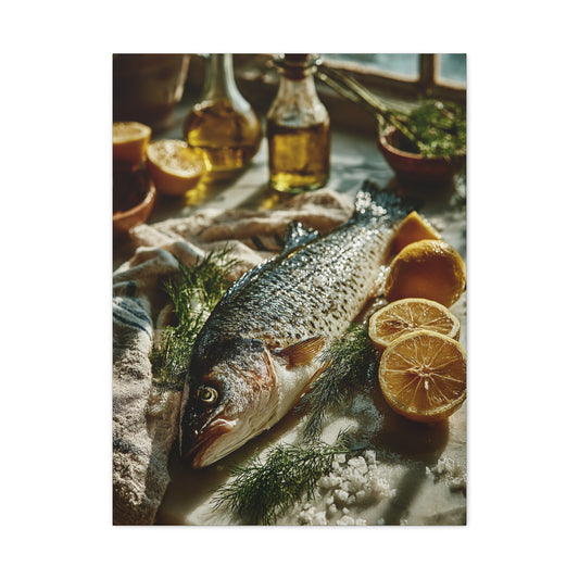 Fresh Whole Fish Mediterranean Prep Wall Art & Canvas Print