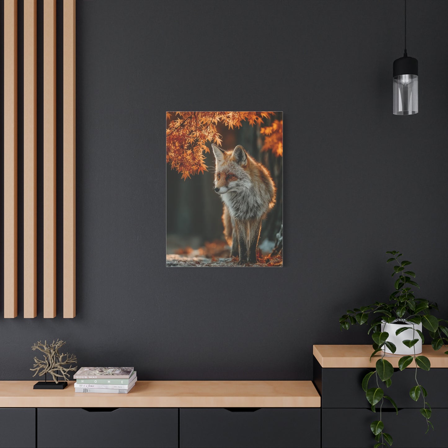 Autumn Forest Path Fox Wall Art & Canvas Print