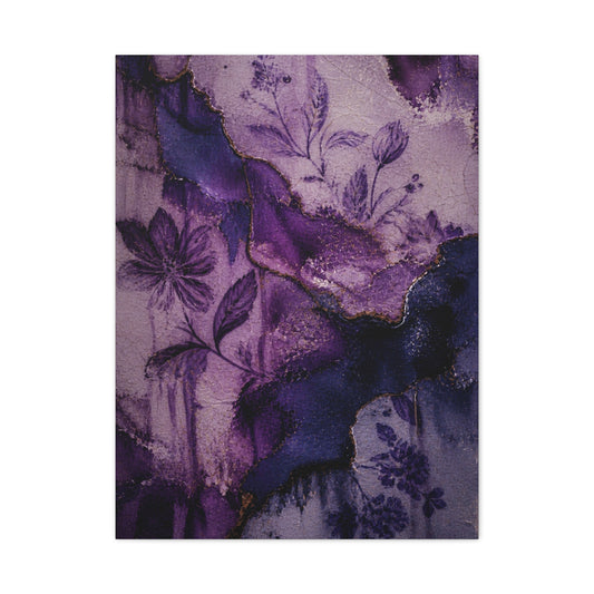 Purple Botanical Ceramic Texture Wall Art & Canvas Print