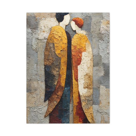 Textured Golden Figures Unity Wall Art & Canvas Print
