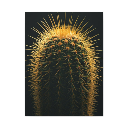 Golden Halo Cactus Sculpture Wall Art & Canvas Prints