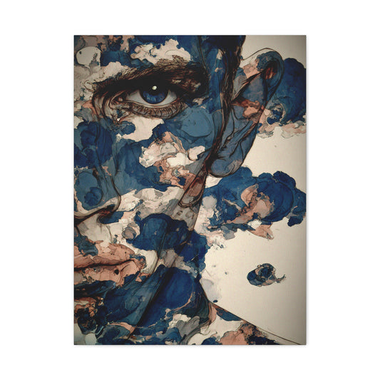 Ink Cloud Portrait Abstract Wall Art & Canvas Print