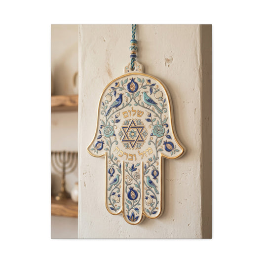 Ceramic Hamsa Blessing Wall Art & Canvas Print