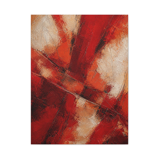 Textured Red Cross Pattern Abstraction Wall Art & Canvas Print