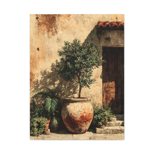 Mediterranean Olive Tree Entrance Wall Art & Canvas Print