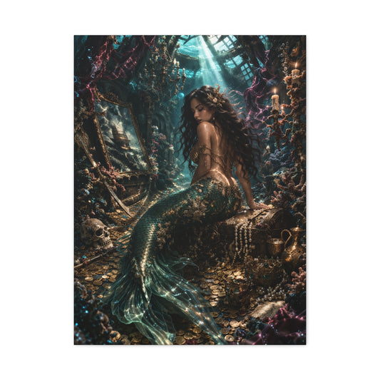 Sunken Treasure Mermaid Chamber Wall Art & Canvas Print