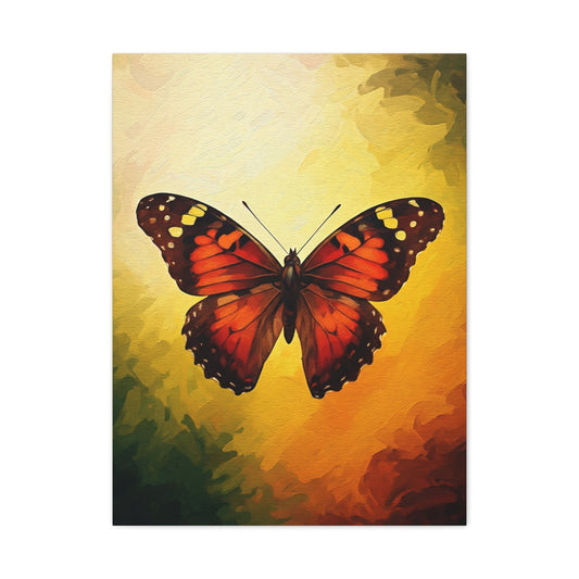 Radiant Sunset Butterfly Portrait Wall Art & Canvas Prints