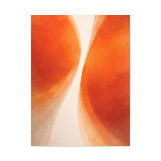 Dual Orange Flow Abstract Composition Wall Art & Canvas Print