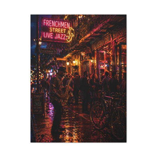 Frenchmen Street Jazz Night Wall Art & Canvas Print