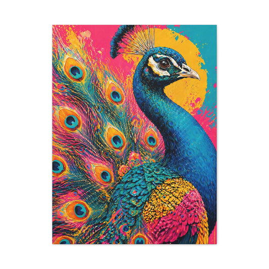 Vibrant Pop Art Peacock Statement Wall Art & Canvas Print