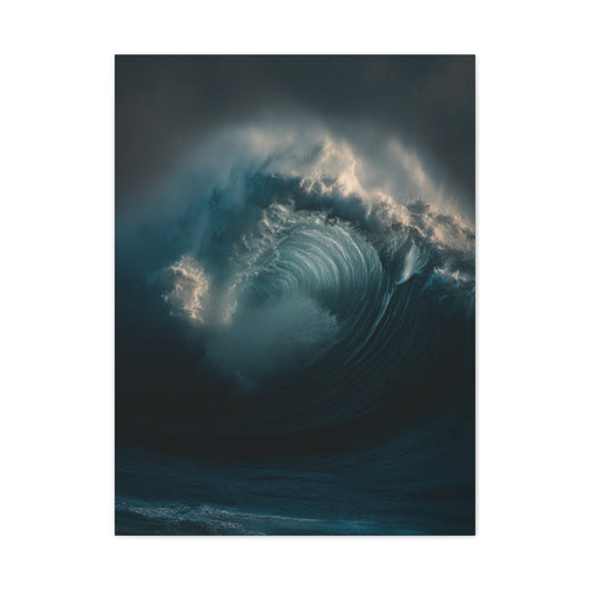 Powerful Ocean Wave Curling in Dramatic Motion Wall Art & Canvas Print