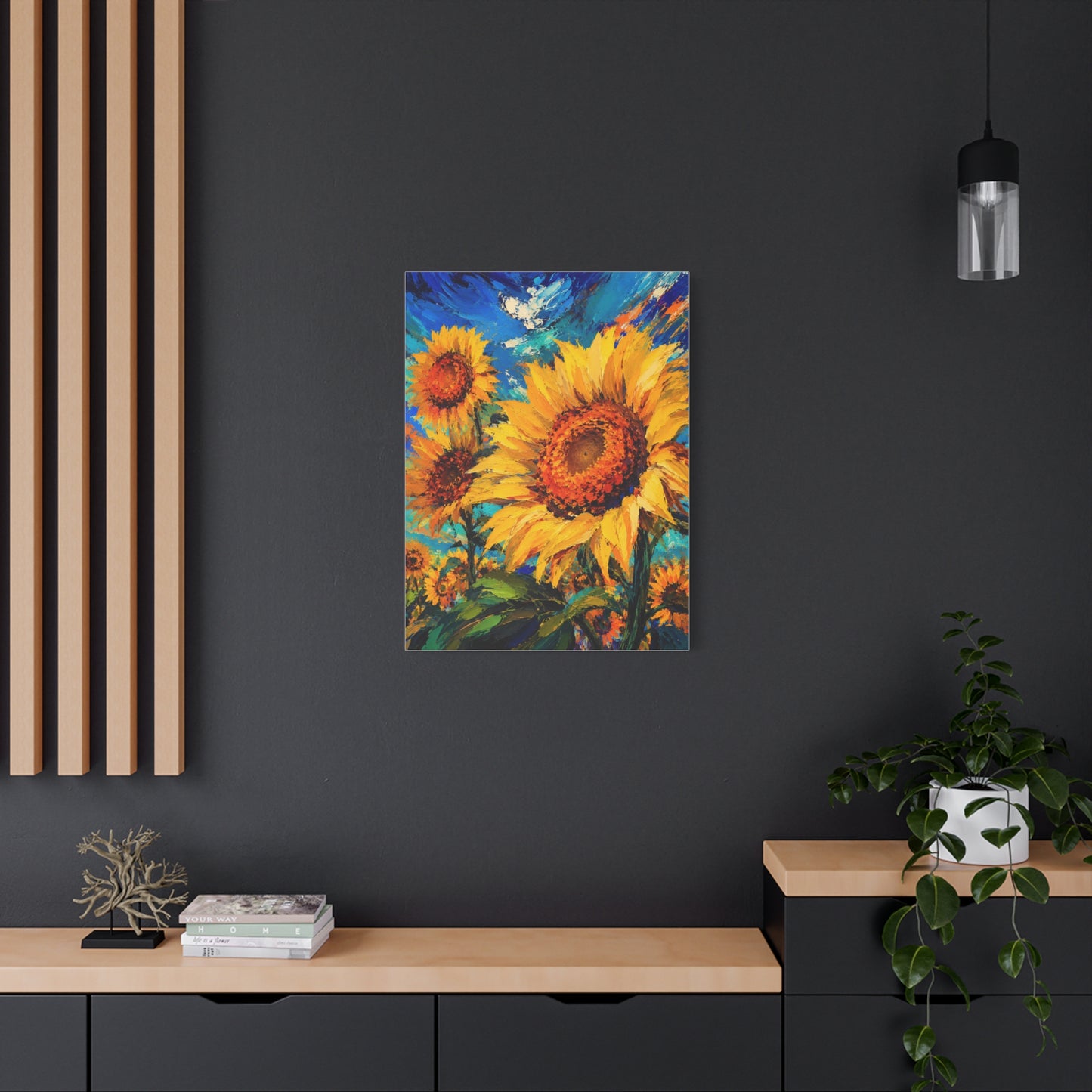 Contemporary Impressionist Sunflower Painting Wall Art & Canvas Print