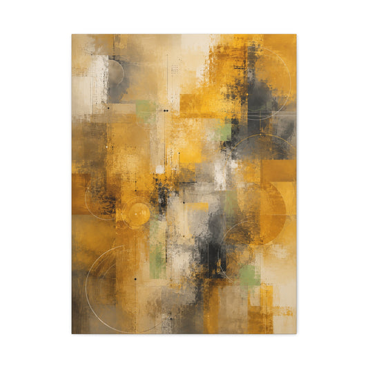 Abstract Golden Urban Texture Composition Wall Art & Canvas Print
