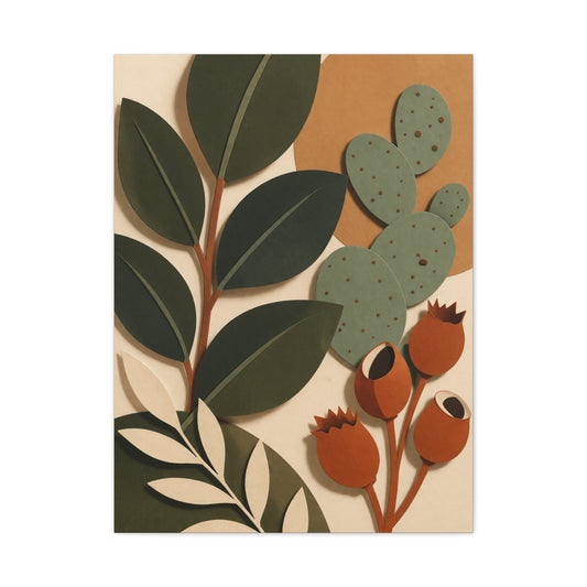 Cut Paper Botanical Modernist Wall Art & Canvas Print