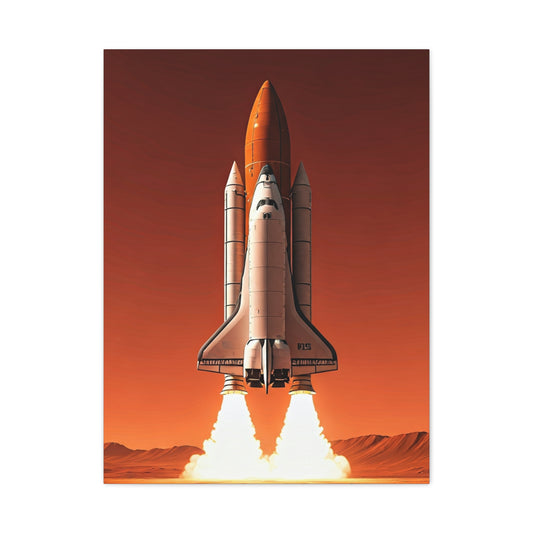 Red Sky Rocket Launch Wall Art & Canvas Prints