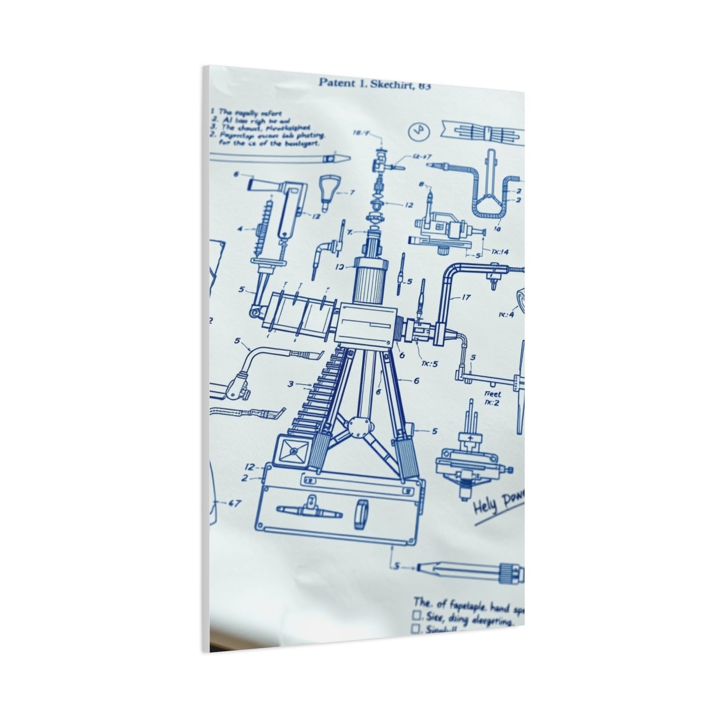 Masterpiece Blueprint & Patent Sketches Art Vision Wall Art & Canvas Print