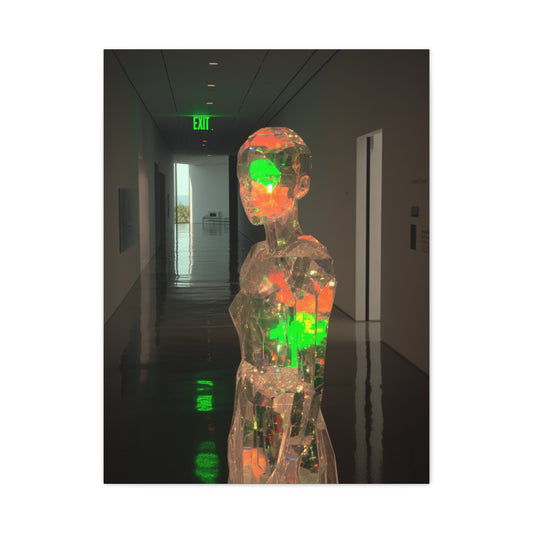 Luminous Crystal Figure Installation Wall Art & Canvas Print