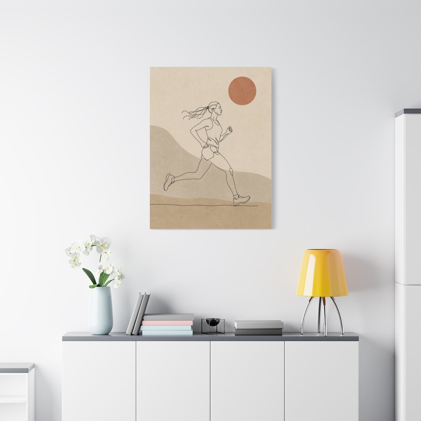 Scandinavian Runner Line Art Sports Wall Art & Canvas Print